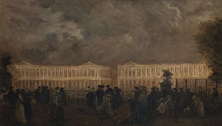 Beleuchtung der Place Louis-XV anlässlich der Geburt des Dauphins im Oktober 1781, um 1781
