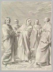 Heilige Anna, Josef, Joachim, Bernhard und Johannes der Evangelist Parenté de la Vierge, 1648