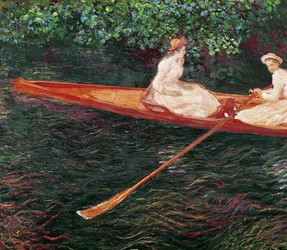 Bootsfahrt auf dem Fluss Epte, ca. 1889-1890