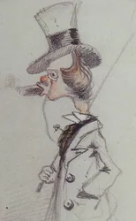 Dandy mit einer Zigarre, ca. 1857