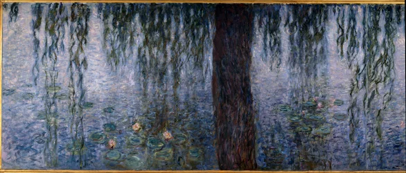 Die Seerosen; klarer Morgen mit Weiden (linker Teil des Triptychons, 200 x 425 cm), signiert und datiert 1914-1926. Musée de l