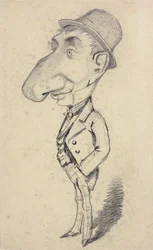 Monet - Karikatur eines Mannes mit großer Nase, 1855-56