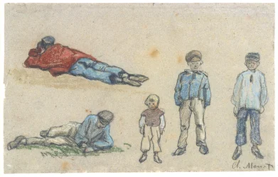 Studie von fünf Jungen, circa 1864