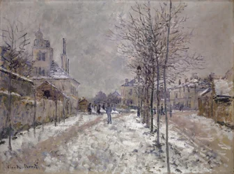 Der schneebedeckte Boulevard de Pontoise in Argenteuil