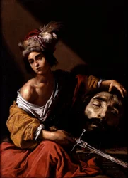 David mit dem Kopf von Goliath