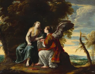 Maria Magdalena getröstet von einem Engel