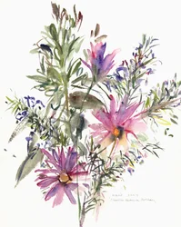 Blumen, südafrikanische Gänseblümchen und Lavendel, 2004