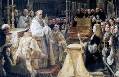 Karl II. von Spanien in Anbetung der Heiligen Eucharistie