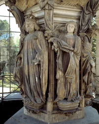 David und Jeremia. Der Sockel des Mosesbrunnens