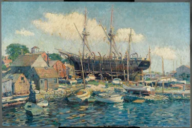 Ein Walfangschiff auf der Marine-Eisenbahn in Fairhaven