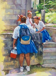 Schulmädchen-Geschwätz