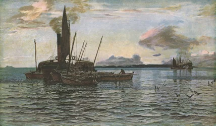Der Heringsmarkt auf See auf Loch Fyne, Argyll