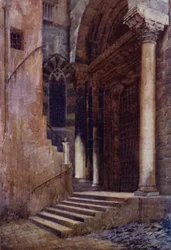 Die Seitentür der Kathedrale von San Lorenzo, Genua