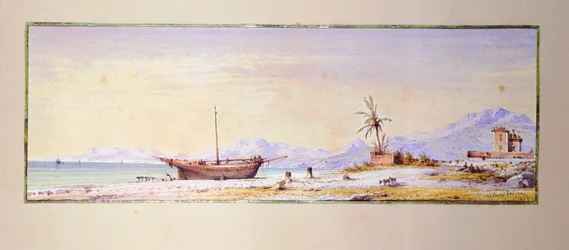 Strand von Bordighera, von Consalvo Carelli, Italien