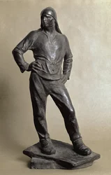 Der Hafenarbeiter des Hafens von Antwerpen