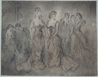 Innenszene eines Bordells, Frauen und Männer, um 1875