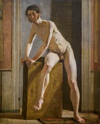 Sitzender männlicher Akt