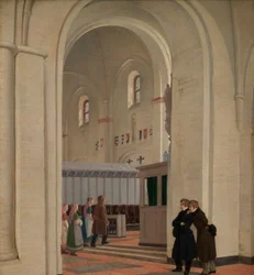 Das Innere der St. Bendt Kirche in Ringsted, 1829