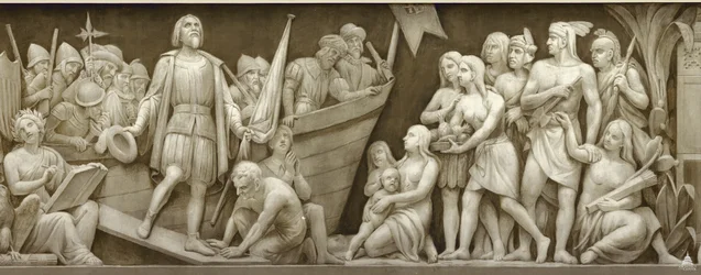 Landung von Christoph Kolumbus, Das Fries in der Rotunde des Kapitols der Vereinigten Staaten, 1860-1873
