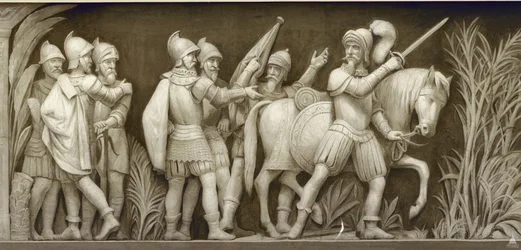Pizarro geht nach Peru, das Fries in der Rotunde des Kapitols der Vereinigten Staaten, 1860-1873