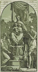 Madonna mit Kind auf dem Thron, St. Hieronymus und St. Franziskus
