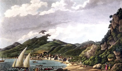 Blick auf die Bucht von Saint-Pierre in Martinique
