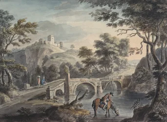 Landschaft mit Brücke
