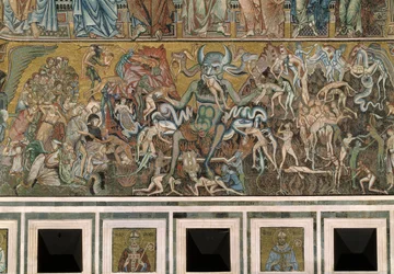 Das Jüngste Gericht (Der Teufel frisst die Seelen der Verdammten) - Detail der Mosaiken, um 1270