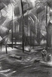 Abstrakter Waldspaziergang