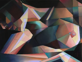 Bunte geometrische Aktfigur