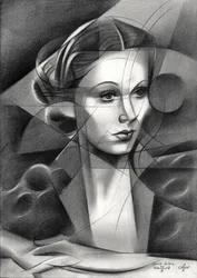 Elegantes geometrisches Porträt