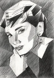 Elegante geometrische Frau