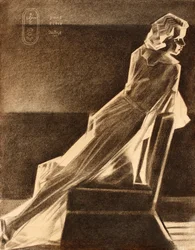 Elegante Frau Lehnen