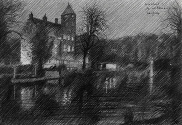 Nacht Schloss Skizze