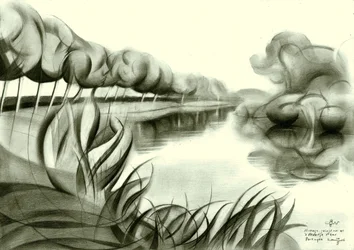 Ruhiger Fluss Skizze