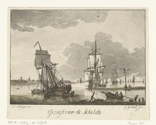 Ansicht der Schelde mit Segelschiffen