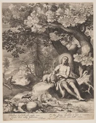 Johannes der Täufer in einer Landschaft