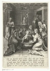 Thomas isst ein Papier mit Ave Maria