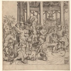 Triumph des Bacchus, rechte Platte