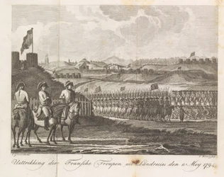 Französische Truppen verlassen Landrecy, 1794