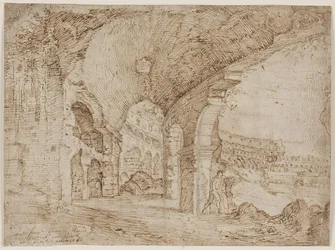 Teil des Inneren des Kolosseums in Rom