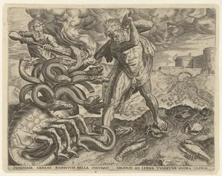 Herkules besiegt die Hydra von Lerna