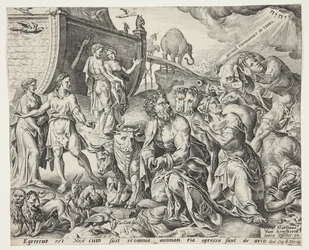 Noah dankt Gott für die Rettung der Arche
