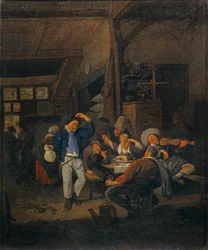 Interieur einer Taverne: Der Tänzer mit einem Krug