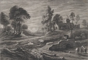 Landschaft mit Ziehbrunnen, 1638-60
