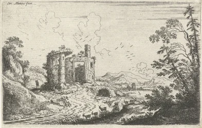 Landschaft mit einem Ziegenhirten