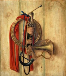 Jagdgerät an einer Wand