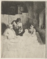 Die Mutter sitzt in einem Gasthaus, Mitte 1600er