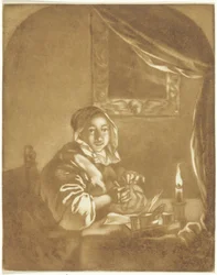 Dame bei Kerzenlicht