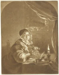Dame bei Kerzenlicht